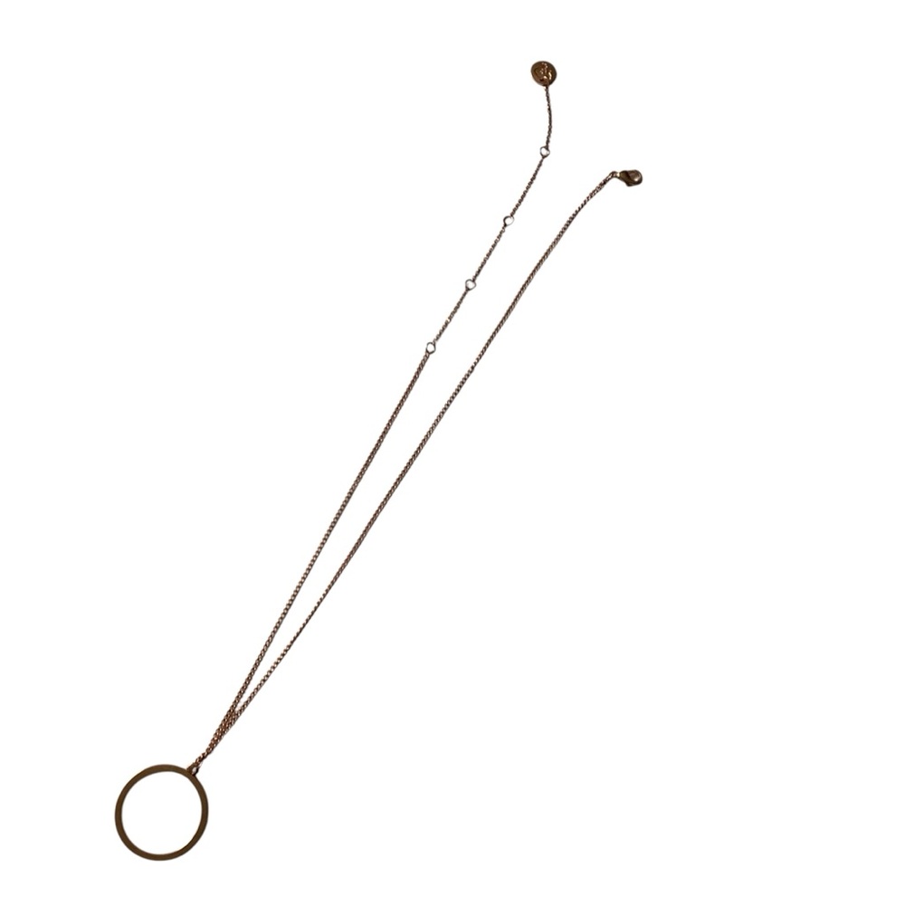 Rose Gold Circle Pendant Necklace Costume Jewelry